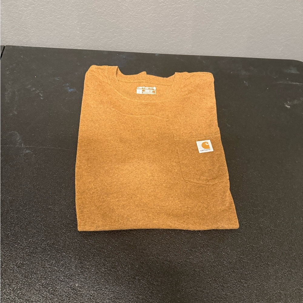 Carhartt Tan Logo Pocket Tee